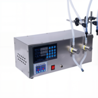 Machine de remplissage de liquides à double tête avec pompe magnétique, contrôle PLC, en acier inoxydable, pour flacons de cosmétiques et d'huiles essentielles