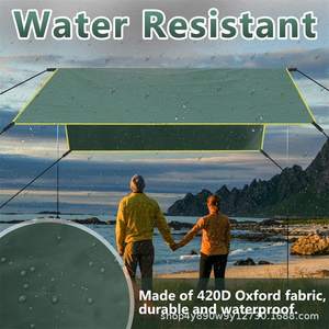 Lona Impermeable Woqi de 275x275 cm, Cuadrada, de Nailon con Protección UV, para Acampar al Aire Libre, Cubierta para Carpa, Verde Oscuro - Product Image 2