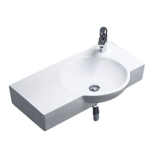 Wastafel kamar mandi keramik mangkuk wastafel gantung dinding Modern Mewah Satu buah baskom gantung dinding Euro - Product Image 1