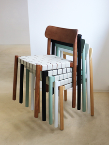 PurelyFeel-Sillas de comedor apilables nórdicas para el hogar, silla sencilla de ocio de madera sólida, silla con correa tejida <span class=keywords><strong>Betty</strong></span> - Product Image 2