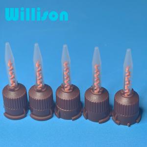 Pointes pointues dentaires uniques en plastique brun 4:1 mélangeur <span class=keywords><strong>dentaire</strong></span> en résine à pointe courte pour matériau de <span class=keywords><strong>ciment</strong></span> temporaire - Product Image 1