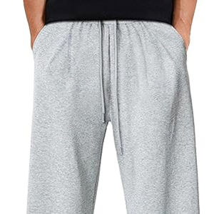 <span class=keywords><strong>Pantalon</strong></span> baggy à jambes droites de haute qualité vierge avec logo personnalisé <span class=keywords><strong>Pantalon</strong></span> de survêtement gris 100% coton polaire sport décontracté pour hommes - Product Image 2