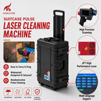 Machine de nettoyage laser monomode à impulsions, type valise, nettoyeur laser portable pour la rénovation du bois ancien et le nettoyage de la pierre