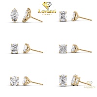Серьги-гвоздики из золота 14K/18K с выращенными в лаборатории бриллиантами, сертифицированные IGI, круглой огранки, VVS, ювелирные изделия с лабораторно выращенными бриллиантами