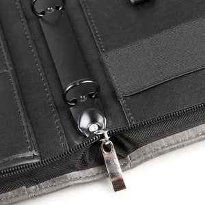 <b>A4</b> Executive Wood Grain Textured Zippered Handbag High End Leather <b>Document</b> <b>Folder</b> - Product Image 5