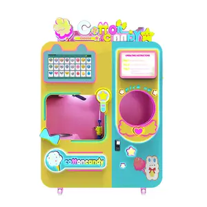 Máquina expendedora pequeña comercial personalizada fácil de operar pantalla táctil completamente automática máquina expendedora de algodón de azúcar Robot