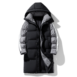 En el invierno de 2025, el nuevo abrigo largo con capucha y diseño en contraste, con relleno grueso, se mantiene cálido al aire libre, transpirable, simple y cómodo. - Product Image 1