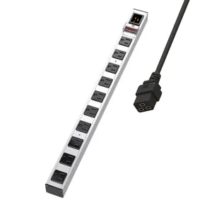 10 Outlet Metal Power Strip 6 Ft Long Extension Cord Heavy Duty Industrial Certified and Listed Socket 125V/15A