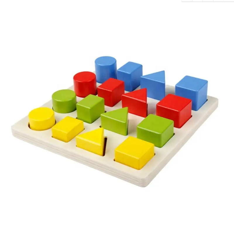 Wooden Montessori Teaching Aid Color Cognitive Blocks Educational Toys