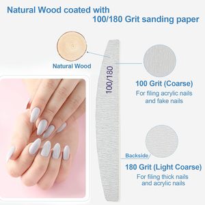 Lima de uñas de papel de lija de grano 100/80, desechable, rosa, diseño cebra, de media luna, de 7 pulgadas, limas de esmeril de doble cara - Product Image 3
