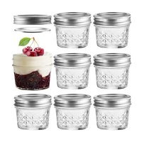 Custom Mini 4 oz 8 oz Canning Mason Caviar Jelly Jam Jars Glass
