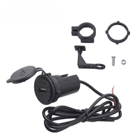 Chargeur de voiture USB intégré de type C, kit complet, couvercle rabattable étanche avec câble et accessoires, 12-24V pour camping-car et moto