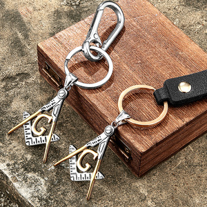 Porte-clés Symbole Franc-Maçon en Alliage de Zinc, Pendentif G, Breloque Thème, Accessoire Cadeau Unisexe - Product Image 1