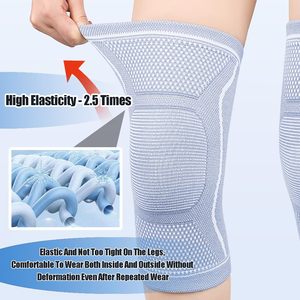 Compression <strong>Knee</strong> Sleeve Bamboo Charcoal Elastic <strong>Knee</strong> Braces Pads <strong>Warmers</strong> Protective <strong>Knee</strong> Support for Arthritis and Runners - Product Image 3