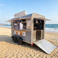 Remorque alimentaire de concession avec grande fenêtre de service, entièrement équipée, conforme aux normes européennes, certification DOT, remorque alimentaire type caravane