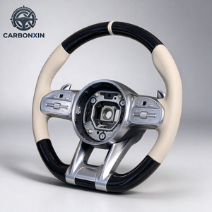 Volante de coche en oferta para Mercedes-Benz, fibra de carbono y cuero, GLE, Clase E, CLS, C200, W218/W219, Clase S, W221 - Product Image 2