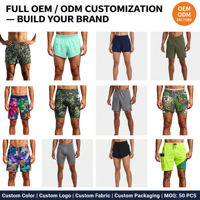 Shorts de sport pour hommes, style marathon, en polyester et élasthanne, avec short intégré, personnalisables, pour fitness et entraînement