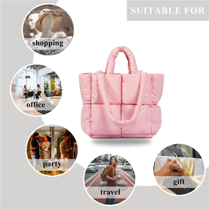 Borsa a tracolla imbottita in cotone imbottito leggero invernale da <span class=keywords><strong>donna</strong></span> OEM personalizzata - Product Image 5
