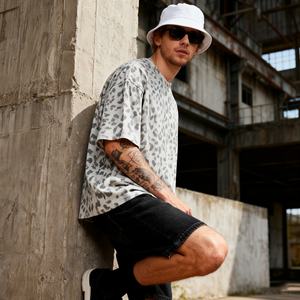 เสื้อยืด TKAN643D รุ่นใหม่ล่าสุด ลายเสือดาว ทรงบ็อกซี่ ไซส์ใหญ่ ทรงหลวม แฟชั่น ครอป แห้งเร็ว ผ้าฝ้าย 100% สไตล์วินเทจ ล้างสีแบบแอซิด - Product Image 1