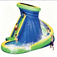 Toboggan aquatique gonflable de qualité commerciale avec piscine pour enfants et adultes, parc aquatique extérieur, logo personnalisé
