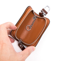 Gionar Dompet Remaja Kulit Unisex, Dompet Kulit Gantungan Kunci dengan Kait Disesuaikan