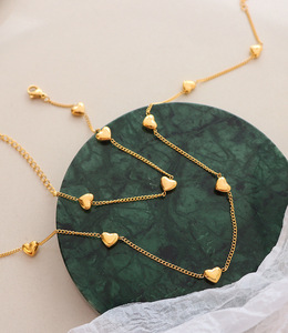 MIEMTER barato acero inoxidable chapado en oro joyería collares delicado corazón mujeres pulsera collar - Product Image 5