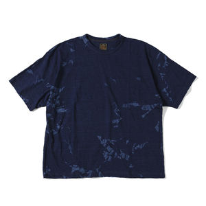 Camiseta deportiva personalizada para niños Indigo Tie Dye Patrón de estilo japonés en tela de algodón - Product Image 1