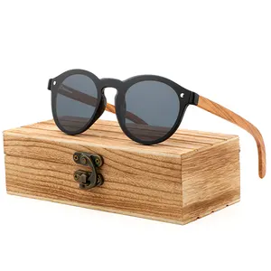 Солнцезащитные очки для женщин трендовые круглые деревянные и бамбуковые солнцезащитные очки на заказ поляризованные солнцезащитные очки