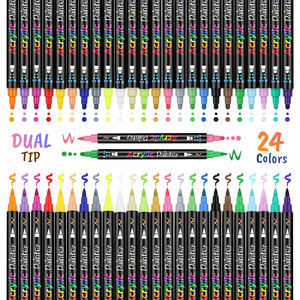 Lanzamiento 2026, Rotuladores de Pintura Acrílica de Doble Punta, 24 Colores, con Punta de Punto y Punta Fina, Regalo de Navidad, Manualidades - Product Image 5