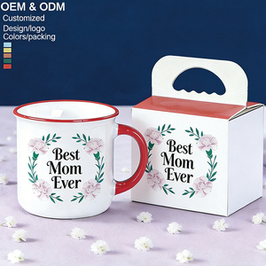 Tasses à café en céramique émaillée personnalisables en gros, impression personnalisée avec boîte cadeau pour la fête des pères, la fête des mères, anniversaire - Product Image 1