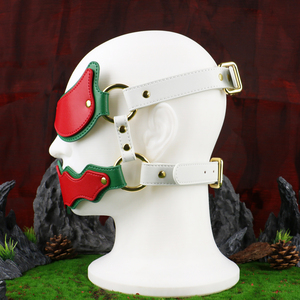 Maschera in Pelle per Occhi e Bocca per Natale, Maschera per Adulti a Mezzo Volto, Accessori per Giochi di Ruolo, Cosplay di Coppia, Regali per Feste - Product Image 3