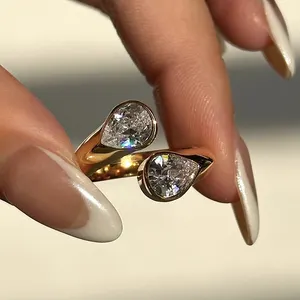 Cincin Zircon cincin kustom baja tahan karat cincin perhiasan mode untuk wanita anillos bijoux anel edelstahl schmuck joias joyas