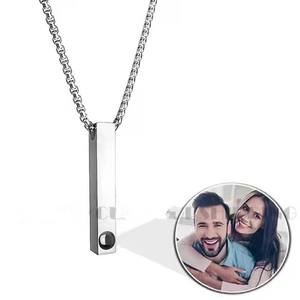 Collar de proyección DE ACERO INOXIDABLE Dropshipping para hombres y mujeres colgante de 100 idiomas con cadena de eslabones para fiestas - Product Image 2