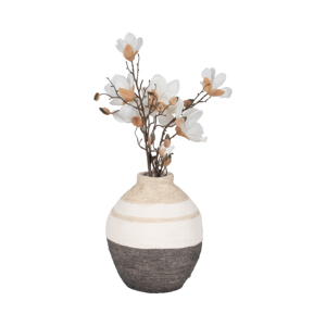 Vaso in Ceramica Texturizzata a Strisce, Vaso Decorativo Moderno per Soggiorno, Camera da Letto e Arredamento Casa - Product Image 2