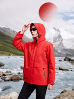 Veste imperméable coupe-vent unisexe à capuche avec doublure polaire intégrée, idéale pour la randonnée et le camping, motif automne