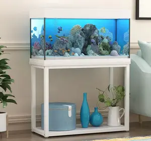 Customize Size Aquarium Stand Cabinet Wood For Fish Tanks Solid Home Decoration Carton Box White Decorations Ornaments OEM.ODM