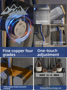 Système <span class=keywords><strong>de</strong></span> <span class=keywords><strong>douche</strong></span> Wayon Wayon en métal gunmetal avec étagère <span class=keywords><strong>de</strong></span> rangement <span class=keywords><strong>pour</strong></span> salles <span class=keywords><strong>de</strong></span> bain modernes, design gain <span class=keywords><strong>de</strong></span> place - Product Image 6