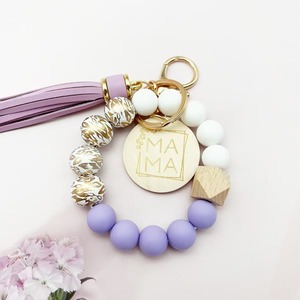 Porte-clés bracelet en silicone à perles pour femme, cadeau idéal pour la Fête des Mères, porte-clés pour fille, support pour clés <span class=keywords><strong>de</strong></span> voiture - Product Image 4
