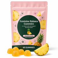 Gummies Équilibre Féminin Vitamine C (Acide Ascorbique) Hormones Densité Osseuse Femmes Poudre de Fruit Ananas Lactobacillus Acidophilus