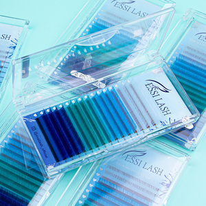 ESSI LASH Vente en gros Plateau d'extensions de cils individuels colorés en faux vison 0,03 mm Rose Bleu Vert Magnifiques extensions de cils colorés - Product Image 1