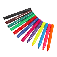 Foska – Lot de 12 marqueurs d'art lavables non toxiques à pointe ronde, en plastique, pour peinture et aquarelle, pour enfants et étudiants