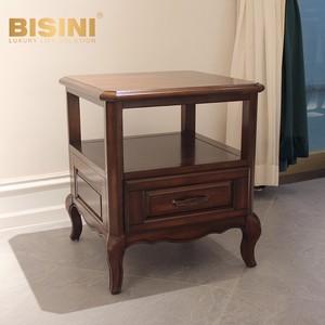 Tavolino Quadrato in Legno Stile Europeo Intelligente con Ripiano Portaoggetti, Arredamento per Soggiorno, Tavolino da Caffè in Legno Massello Americano - Product Image 1