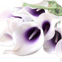Bunga Calla Lily PU Real Touch, Bunga Artifisial Realistis Buatan Tangan, Calla Lily Lembut Grosir untuk Pernikahan & Pesta