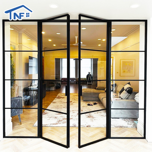 Puerta Batiente de Aluminio con Doble Vidrio Templado, Puerta Francesa con Arco de Vidrio <span class=keywords><strong>Exterior</strong></span> - Product Image 4