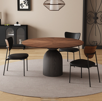 Table à manger ronde en bois massif noyer STG moderne 120 cm, style minimaliste européen et américain, pour 6 personnes, mobilier d'appartement scandinave