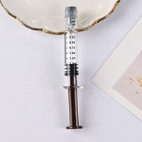 Seringue en verre Luer Lock de 1,5 ml pour injection d'acide hyaluronique Amber Plunger, emballage blister et aiguille