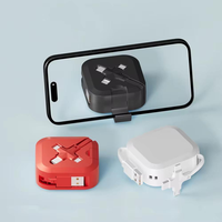 Câble de charge USB rétractable 3-en-1 avec support de téléphone, motif personnalisé, charge rapide, idéal comme cadeau promotionnel pour entreprise