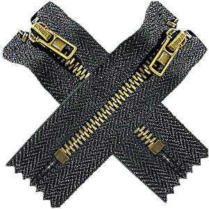 Fermeture éclair en métal pour jean, ton laiton doré, robuste, vente en gros, longueur personnalisée, accessoire de vêtement, fabricant OEM - Product Image 1