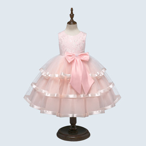 Nouveaux Produits Prix De Gros Dentelle Filles Double Crêpe Vêtements Robe Avec Grand Noeud Papillon Sur Le Marché Chinois - Product Image 3