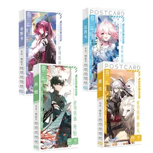 400 Pcs/set Jogo Honkai Star Rail Card Gift Box Anime Cartão Postal Adesivos Lomo Card Set Presente Atacado Anime Cartões